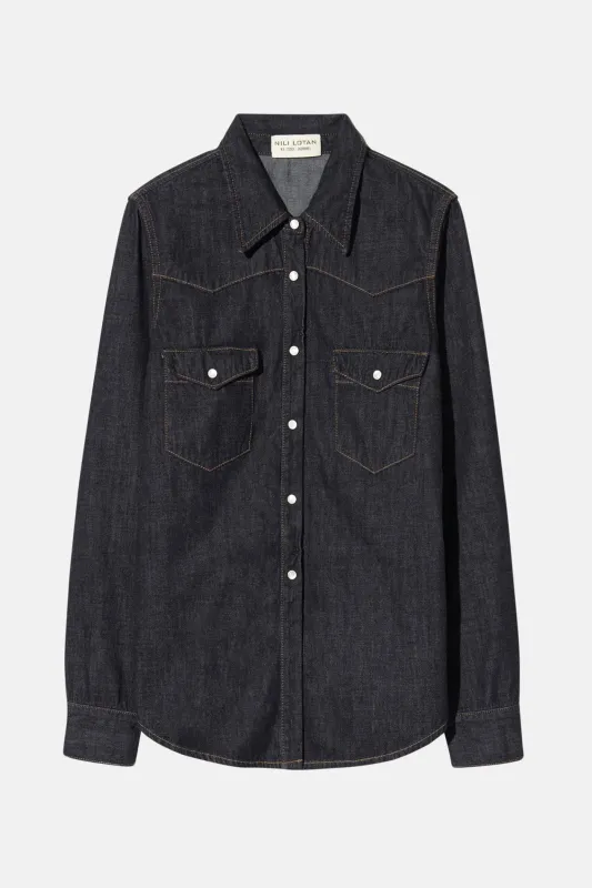 Travis Shirt Indigo Rinse sold by Blue & Cream