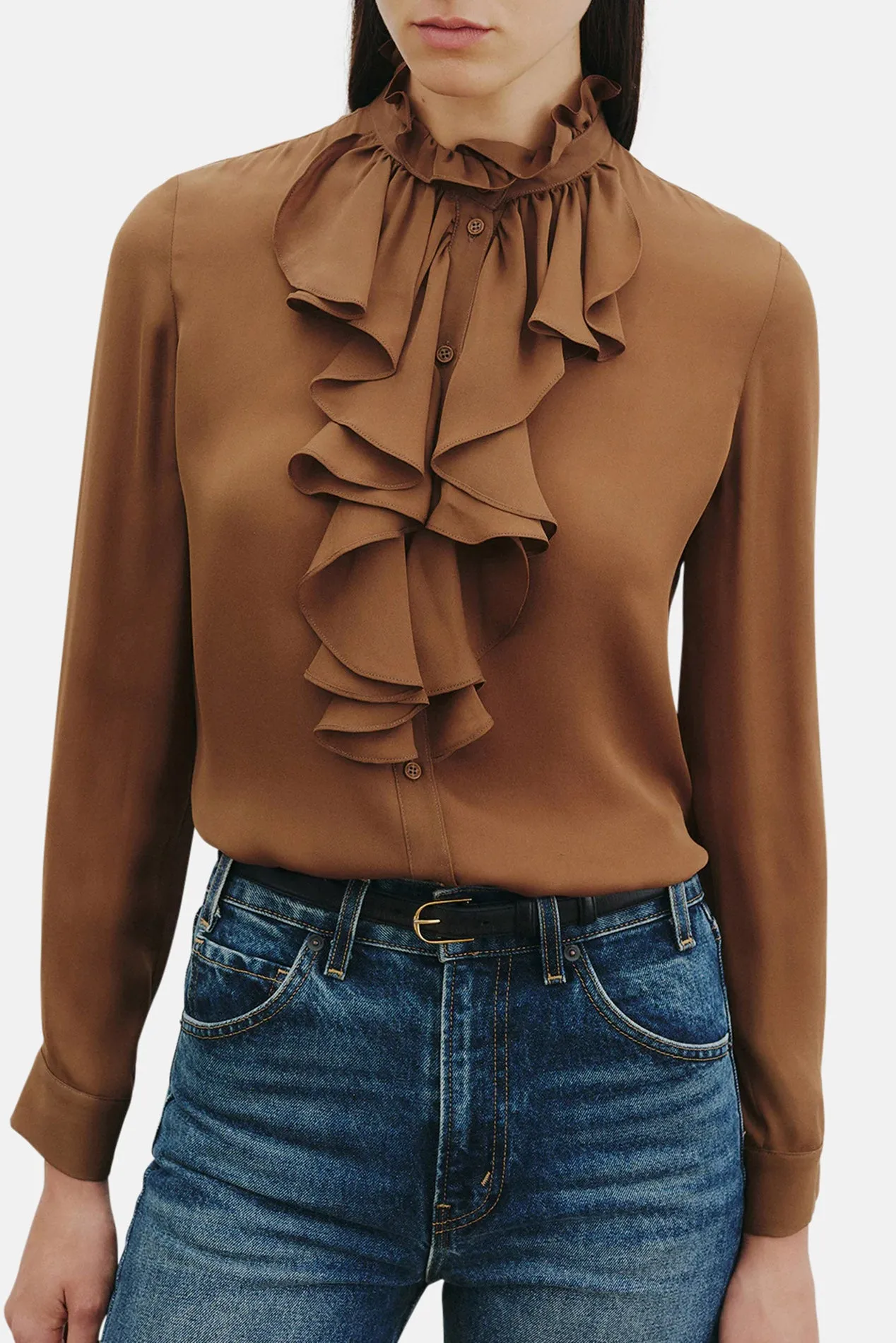 Lily Silk Blouse Cognac sold by Blue & Cream product image thumbnail 3