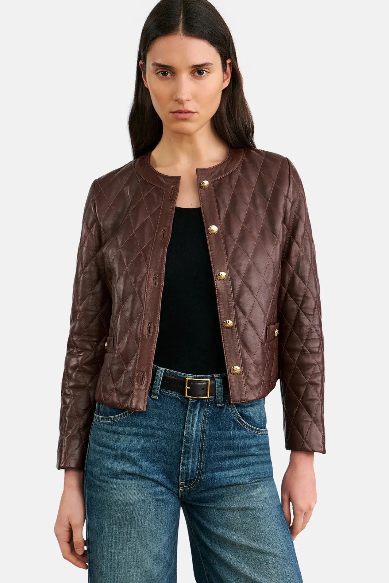 Amy Leather Jacket Bordeaux sold by Blue & Cream product image thumbnail 2