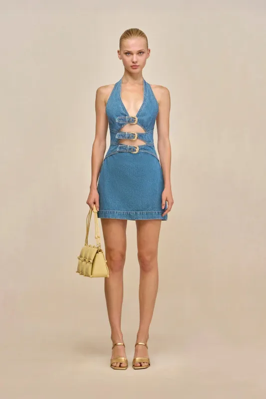 Anice Mini Dress Medium Stone Wash made by Cult Gaia