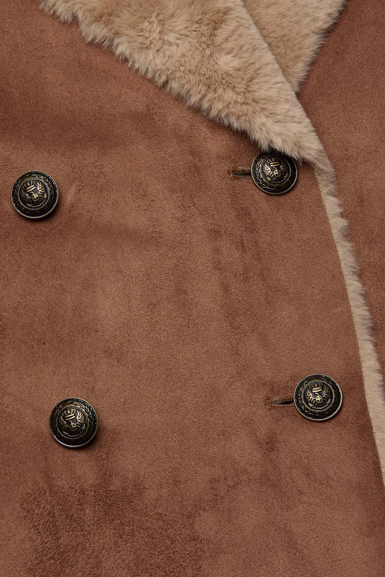 Citron Faux Fur Maxi Coat Sepia Brown/Light Almond sold by Blue & Cream product image thumbnail 5