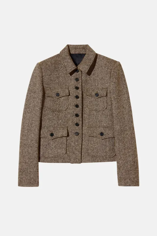 Jamison Jacket Espresso Donegal sold by Blue & Cream