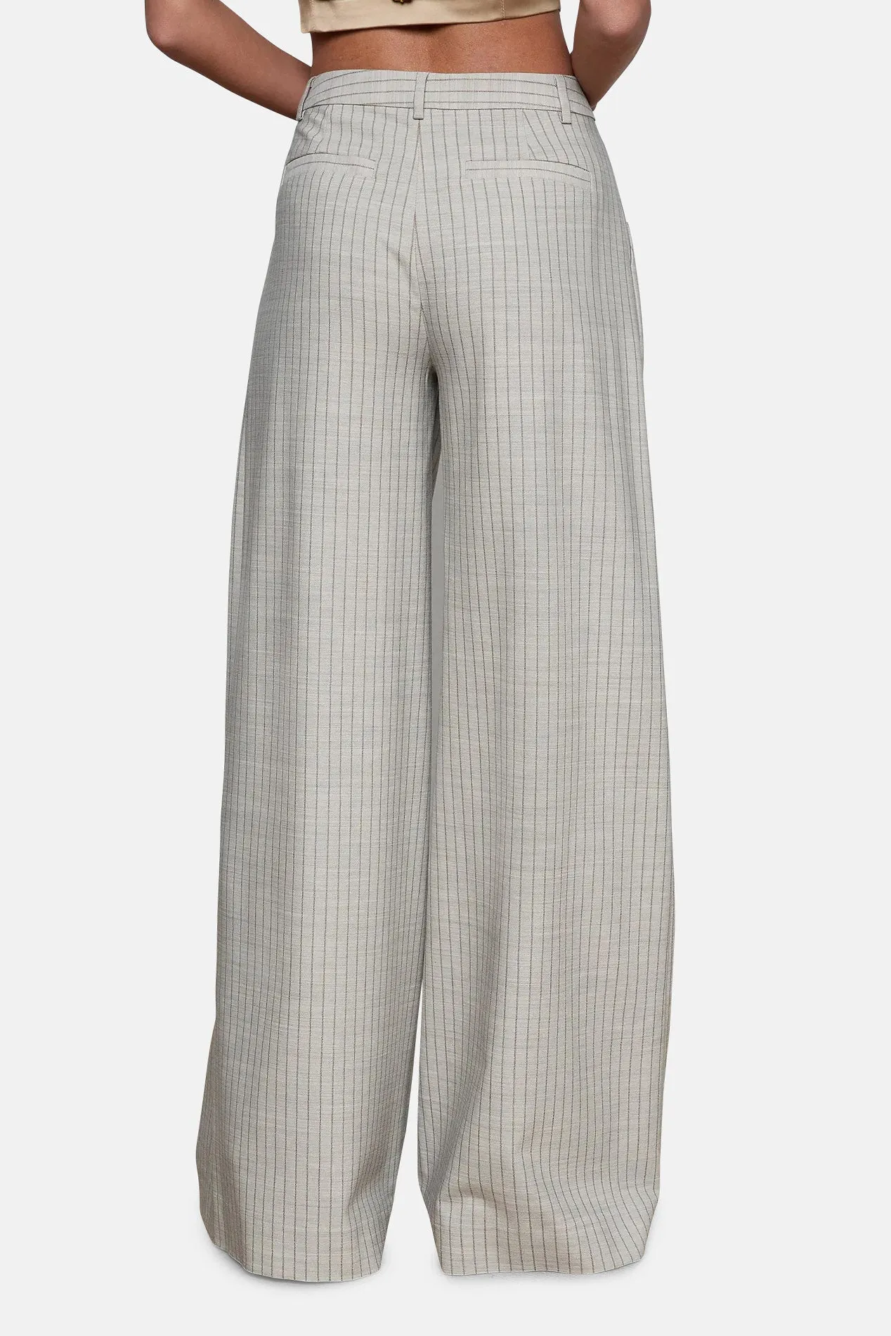Allanah Pinstriped Trouser Grey/Tan Pinstripe sold by Blue & Cream product image thumbnail 4