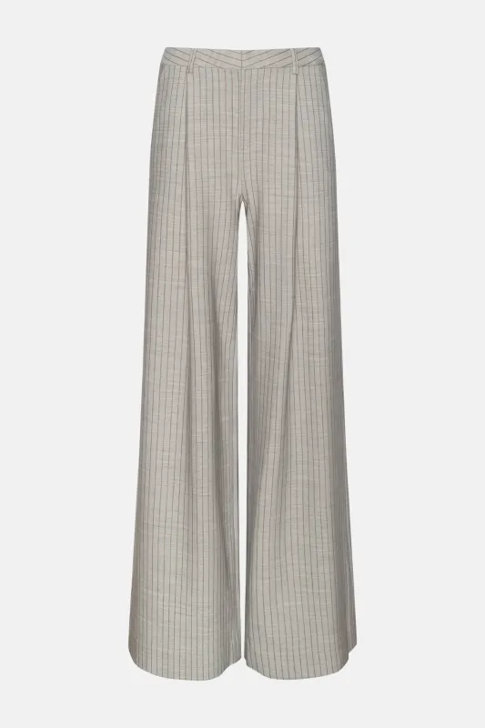 Allanah Pinstriped Trouser Grey/Tan Pinstripe sold by Blue & Cream