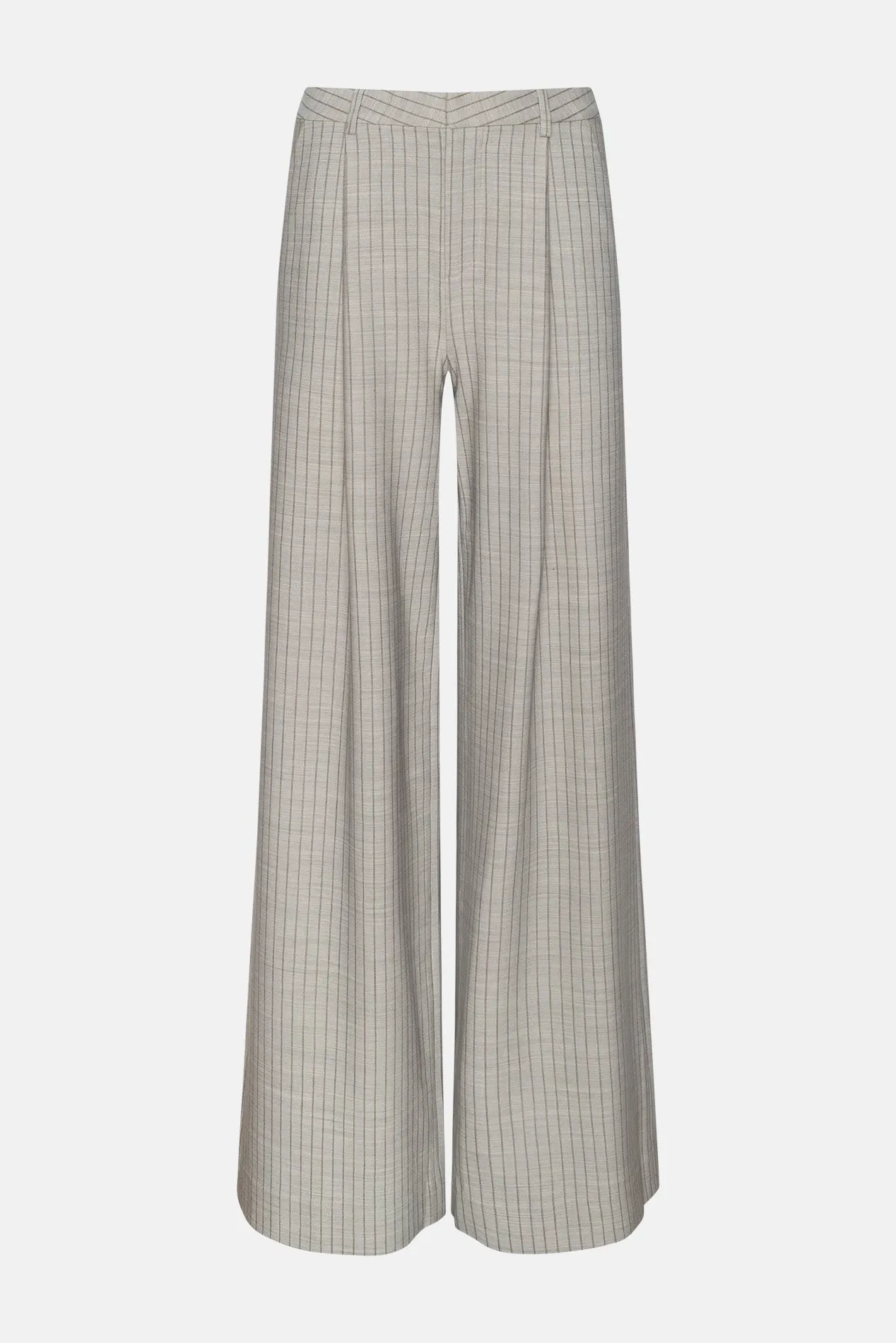 Allanah Pinstriped Trouser Grey/Tan Pinstripe sold by Blue & Cream