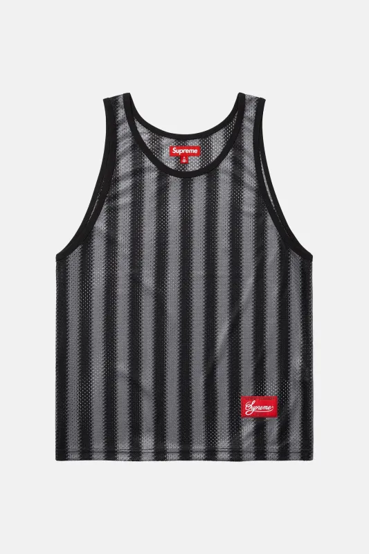 Mesh Stripe Tank Top Black made by Supreme