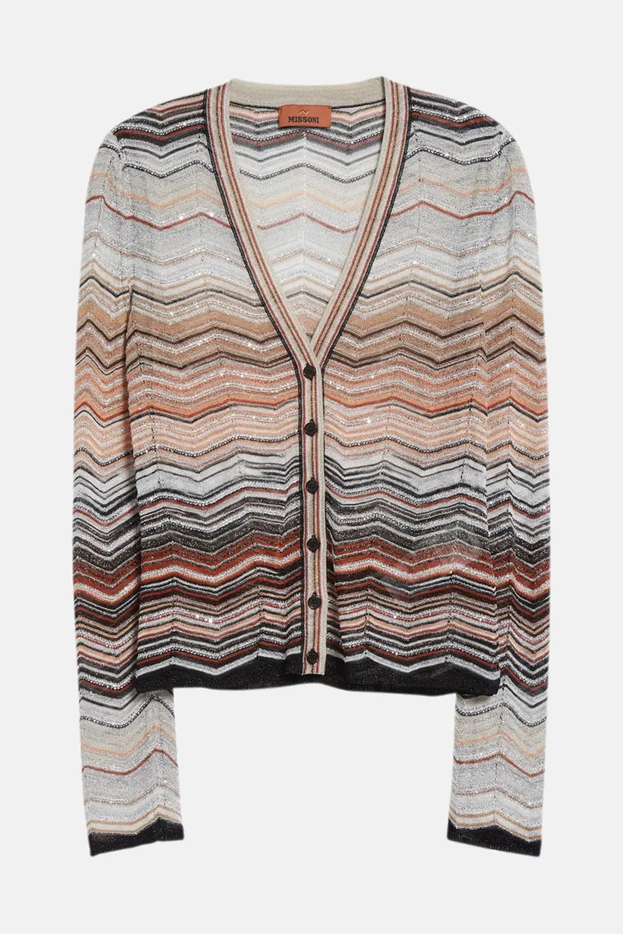 Buttoned Cardigan Red and Beige Tones sold by Blue & Cream