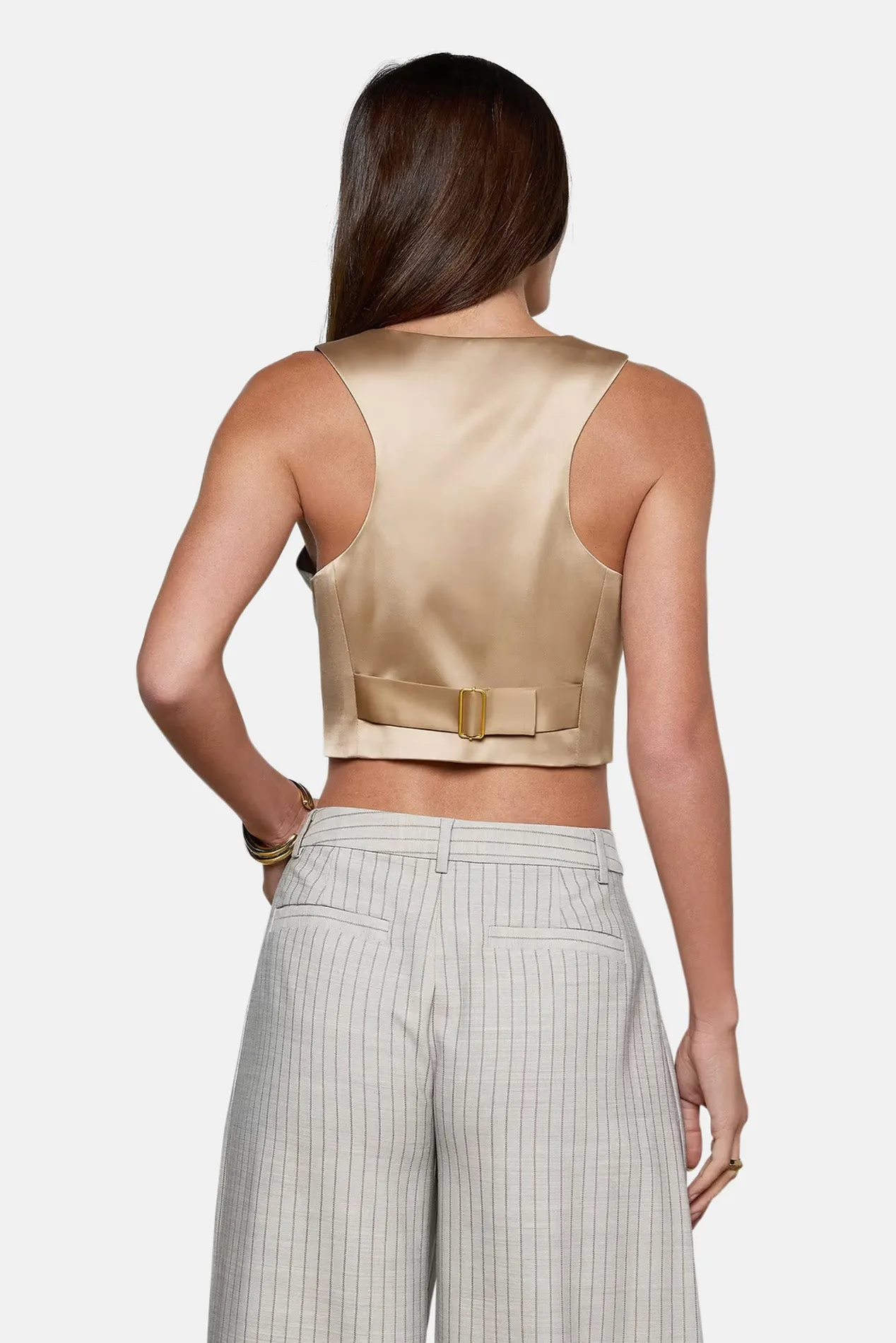 Devony Pinstriped Vest Grey/Tan Pinstripe sold by Blue & Cream product image thumbnail 3