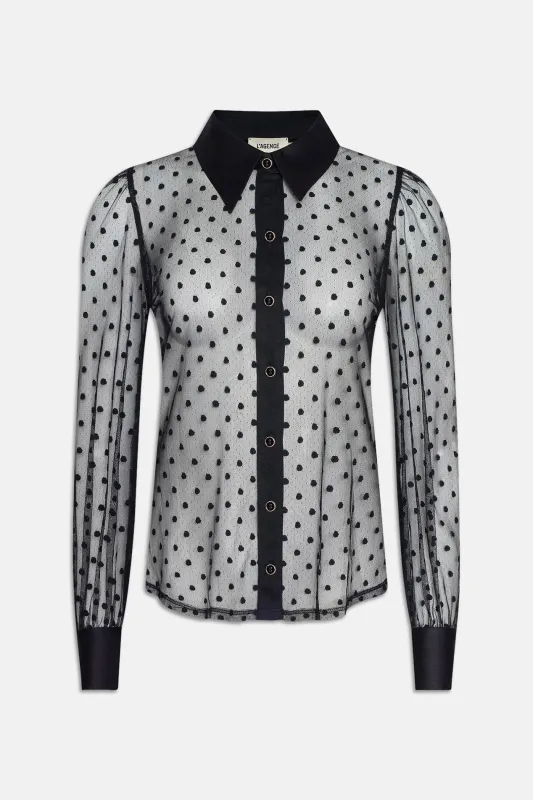 Sophie Long-Sleeved Blouse Black made by L'AGENCE