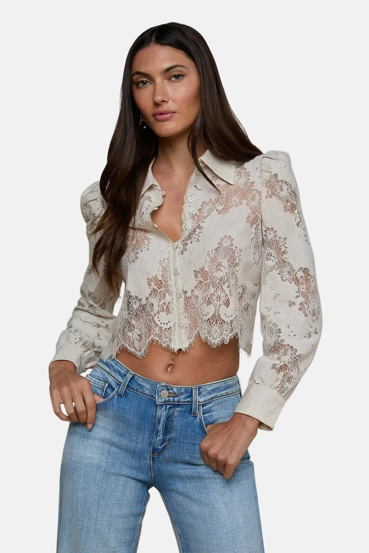 Anita Lace Blouse Champagne sold by Blue & Cream product image thumbnail 2