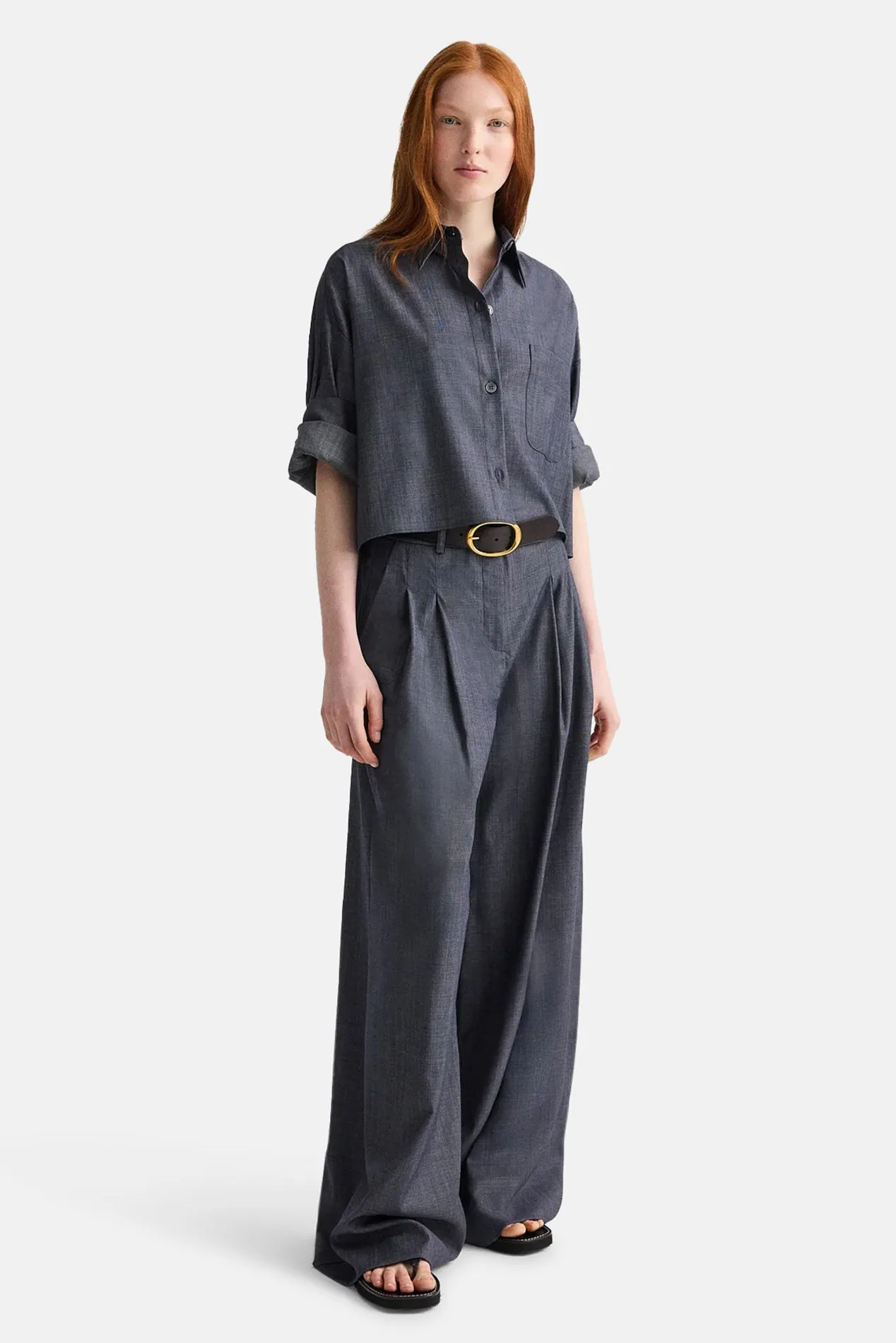 Next Ex Crop Shirt In Medium Indigo sold by Blue & Cream product image thumbnail 2