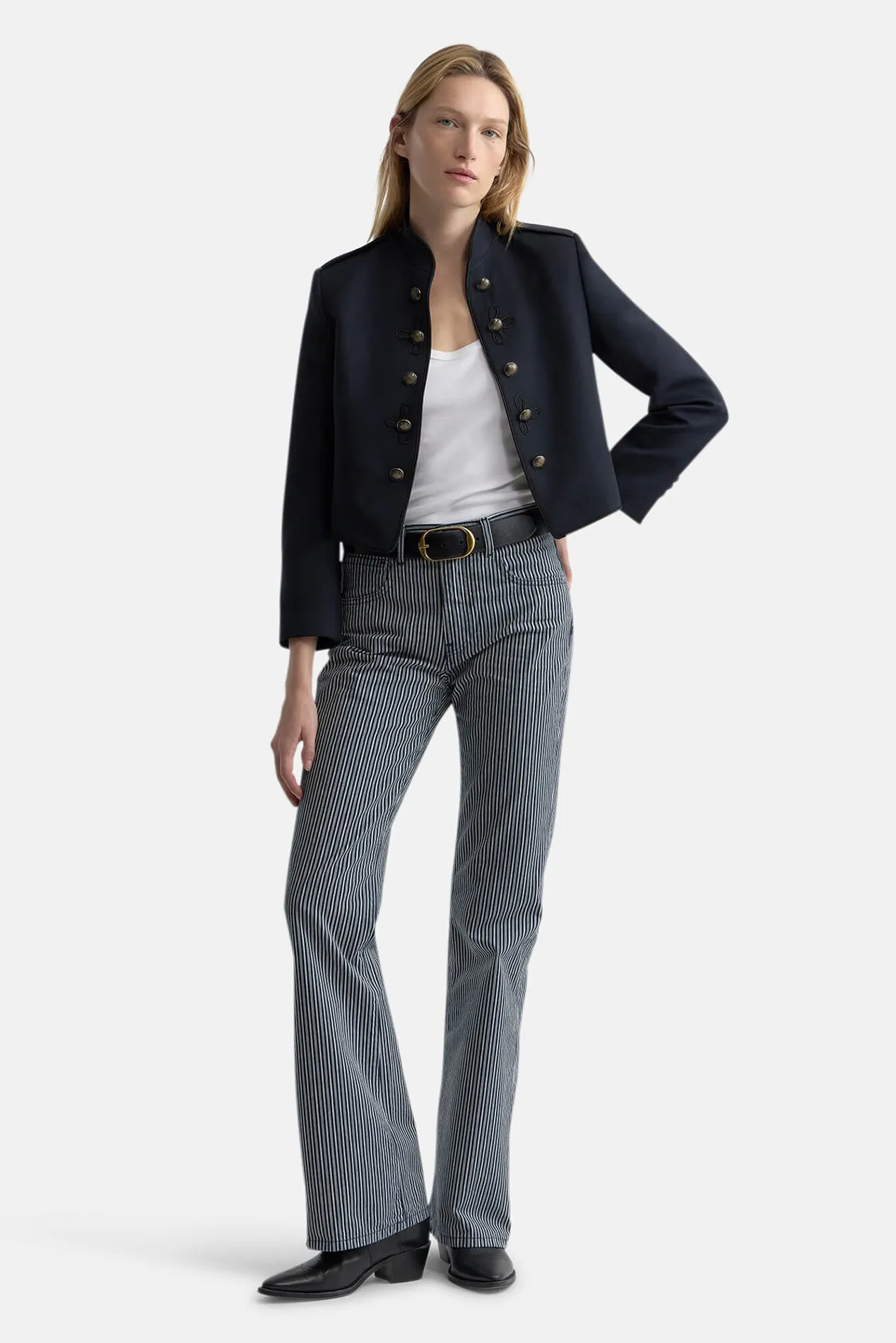Celia Striped Jean Railroad Stripe Rinse sold by Blue & Cream product image thumbnail 5