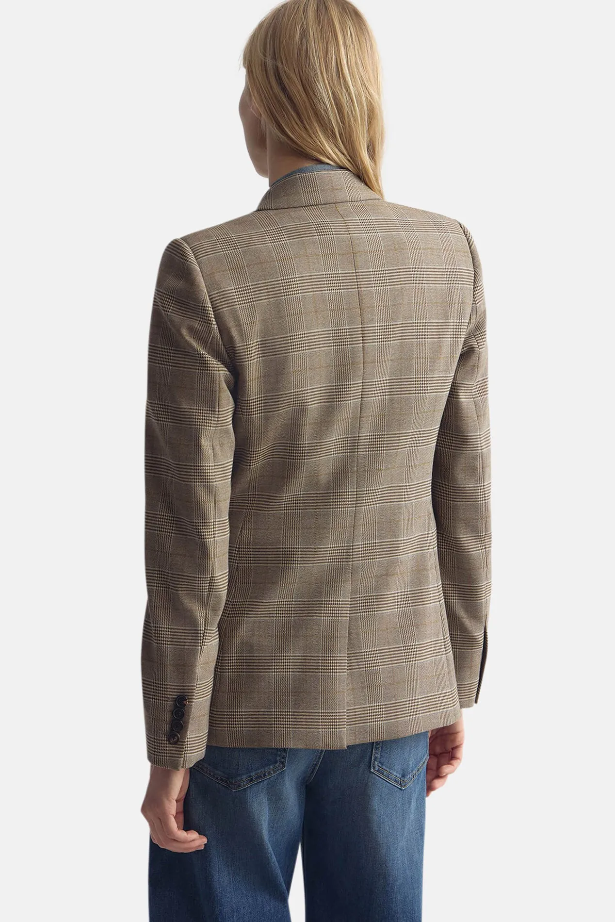 Anabel Tailored Blazer Grey/Ochre Check sold by Blue & Cream product image thumbnail 3