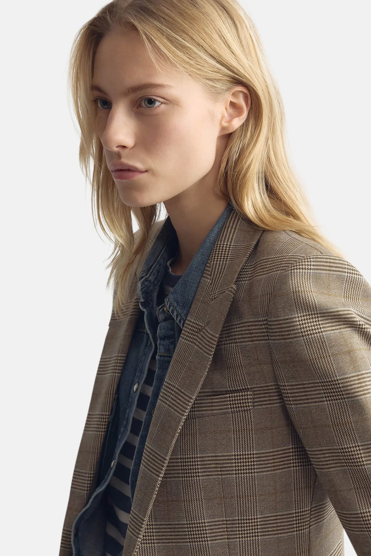 Anabel Tailored Blazer Grey/Ochre Check sold by Blue & Cream product image thumbnail 4