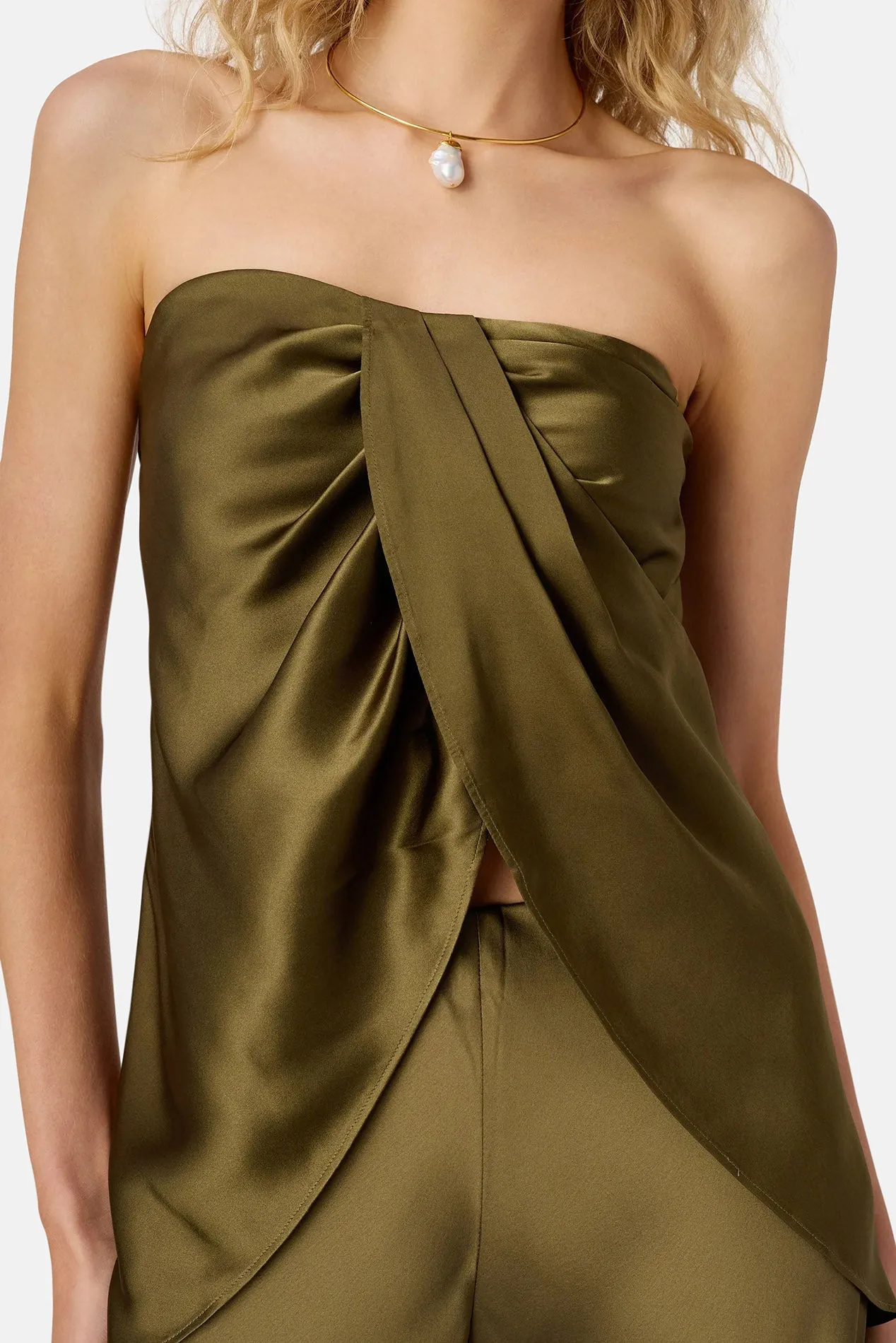 Bonita Strapless Camisole Grove sold by Blue & Cream