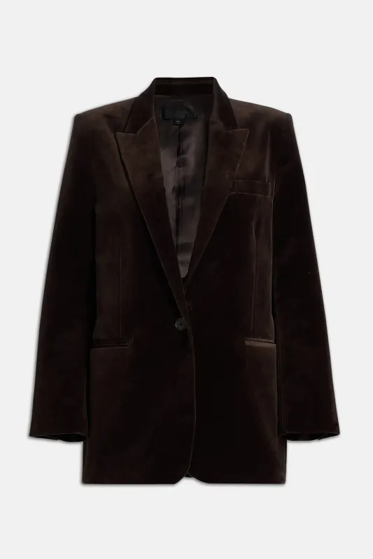 Diane Velvet Blazer Espresso made by Nili Lotan
