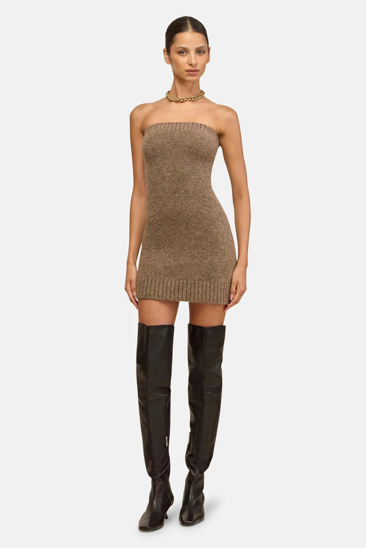 Holland Knit Dress Otter sold by Blue & Cream