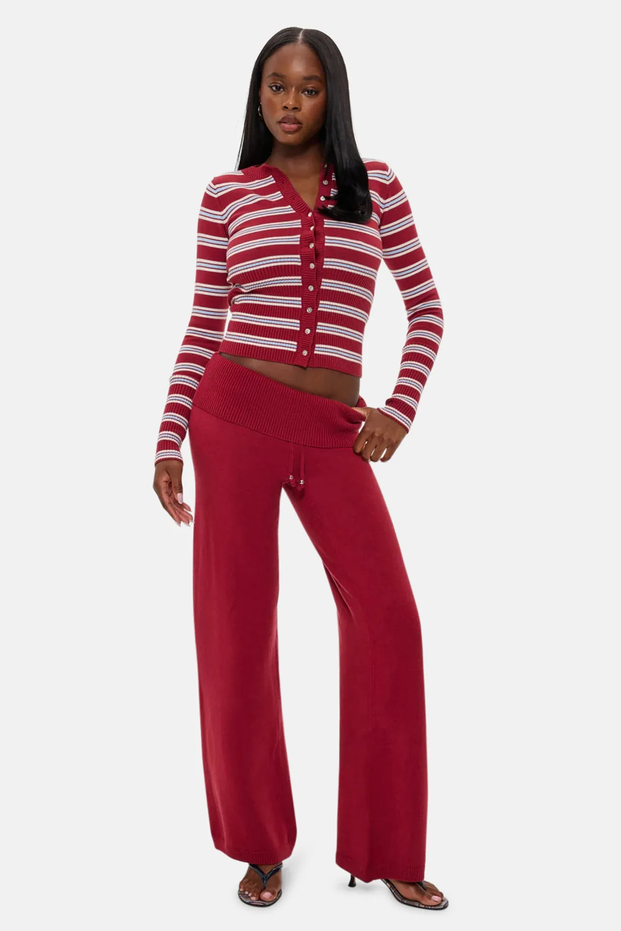 Lenon Button Up Knit Sweater Collegiate Stripe sold by Blue & Cream product image thumbnail 5