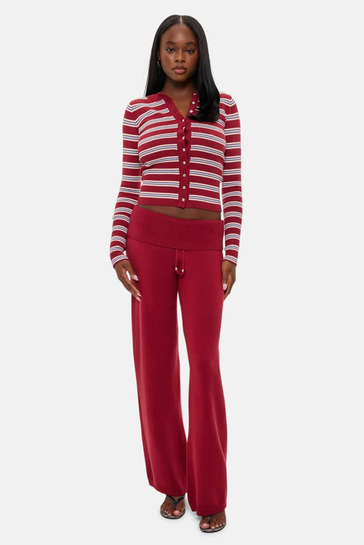 Lenon Button Up Knit Sweater Collegiate Stripe sold by Blue & Cream product image thumbnail 4