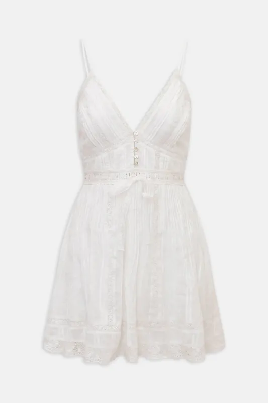 Zirelle Cotton Victorian Mini Dress White made by LoveShackFancy