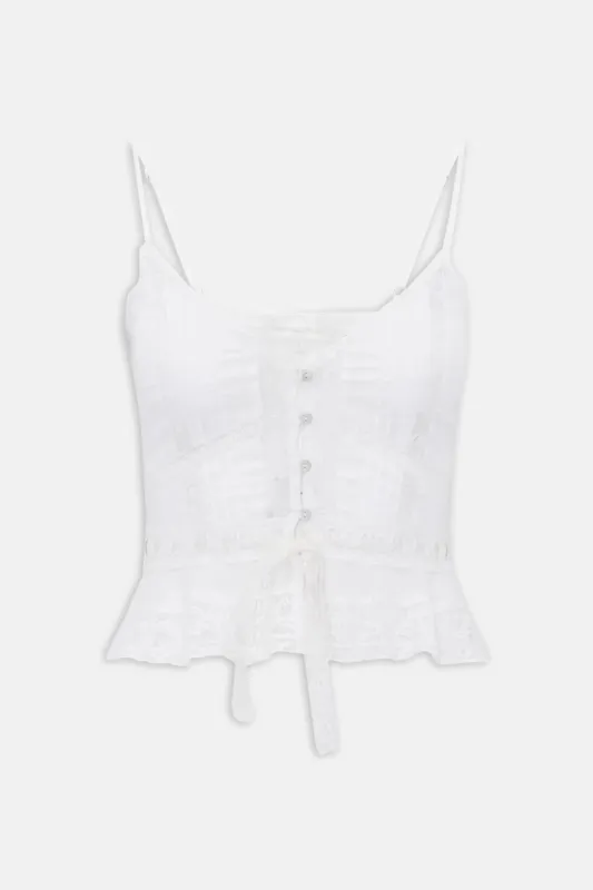 Avra Cotton Victorian Top White made by LoveShackFancy