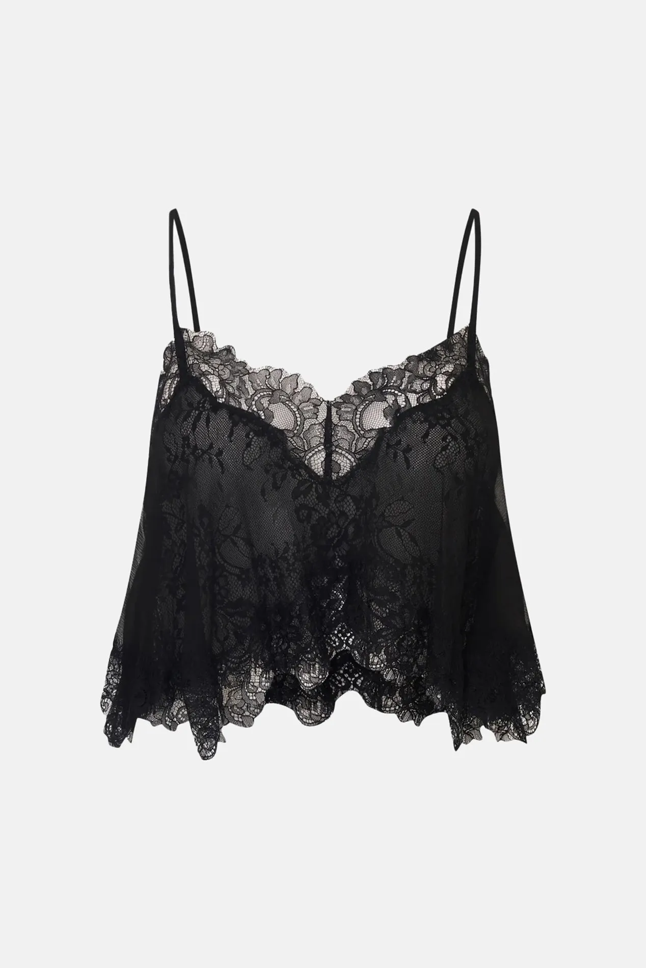 Elysia Silk Lace Crop Top Black sold by Blue & Cream