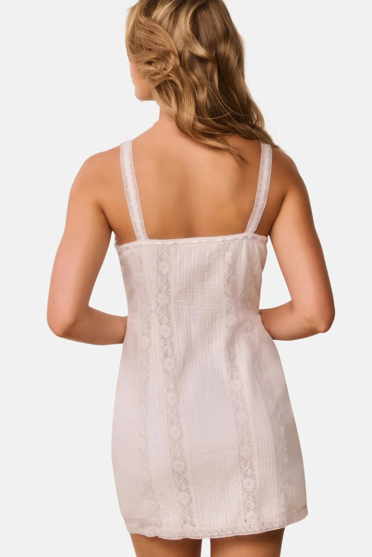 Aster Cotton Victorian Mini Dress White sold by Blue & Cream product image thumbnail 3