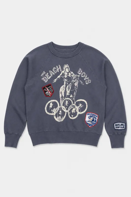 The Beach Boys Surf Club Shrunken Sweatshirt Vintage Navy made by MadeWorn