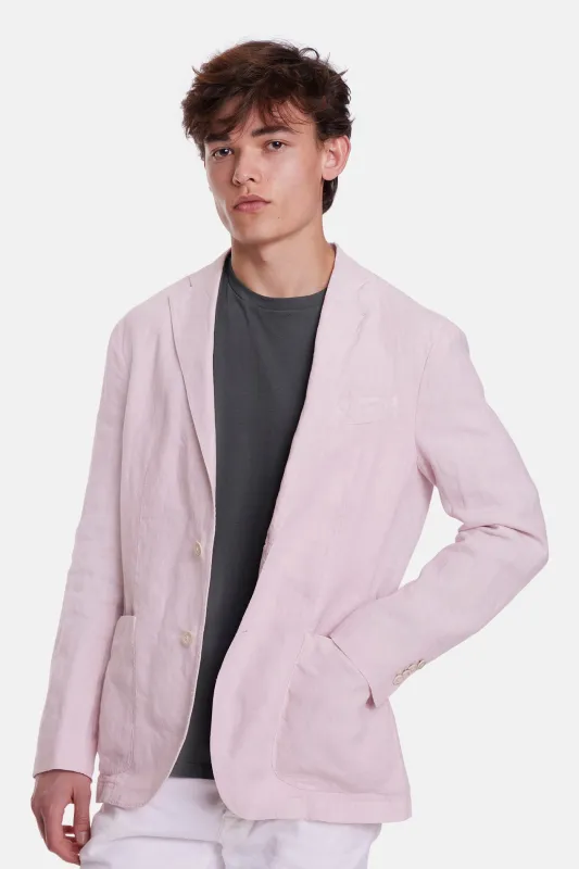 K Jacket In Linen Pink made by Boglioli
