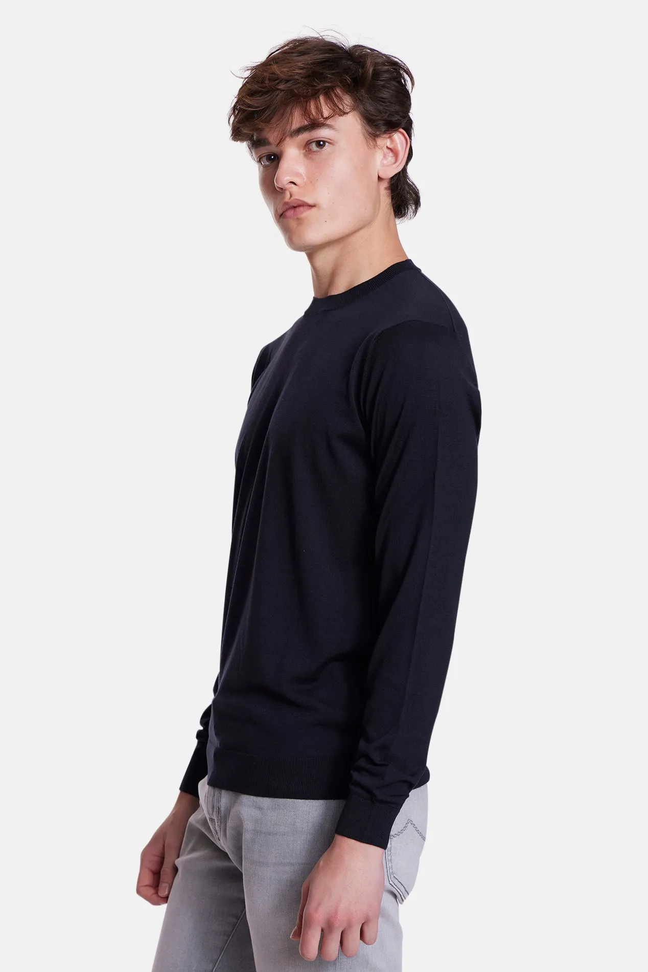 Super 180's Crewneck Navy sold by Blue & Cream product image thumbnail 2