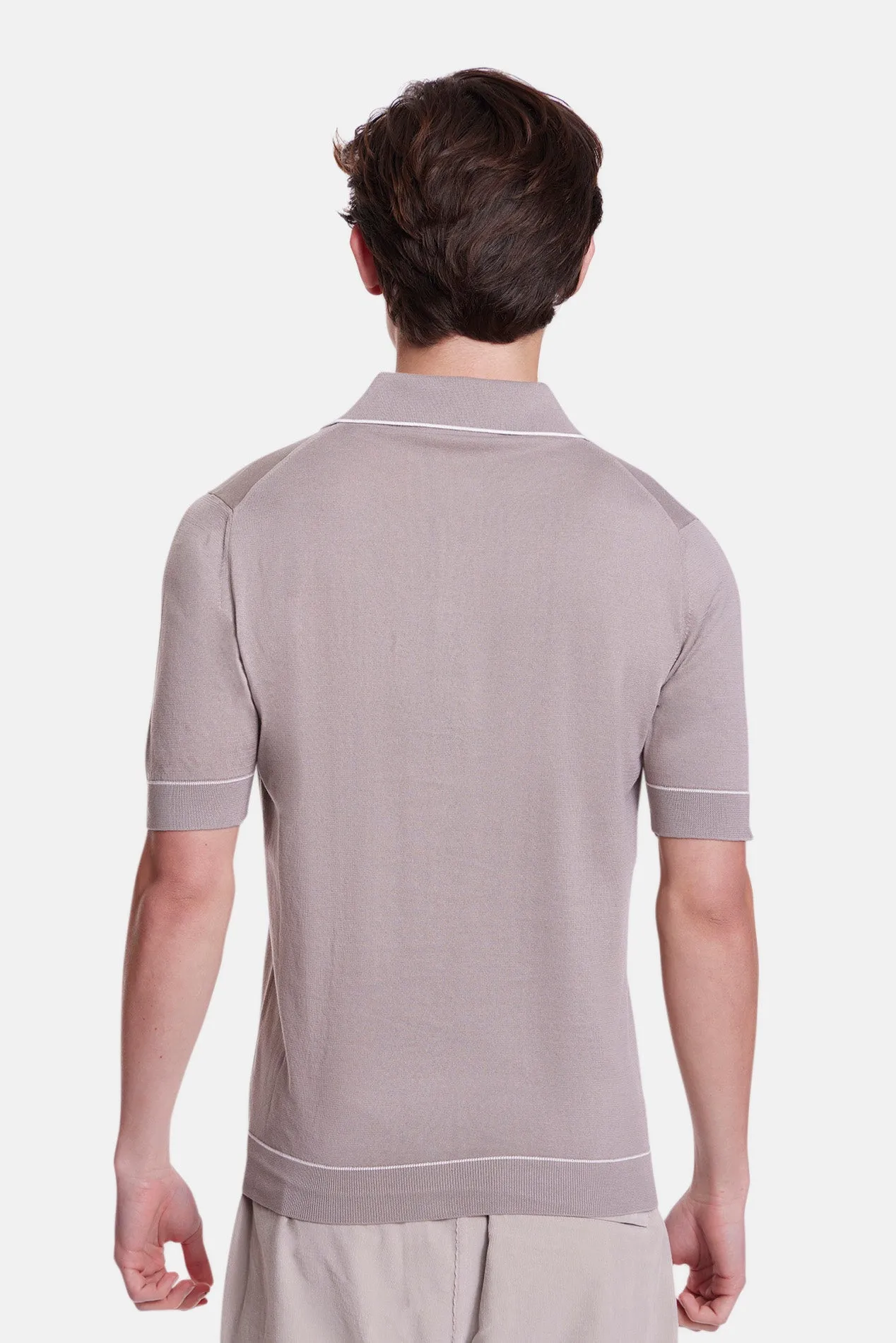 Sublime Cotton Shirt Taupe/White sold by Blue & Cream product image thumbnail 3