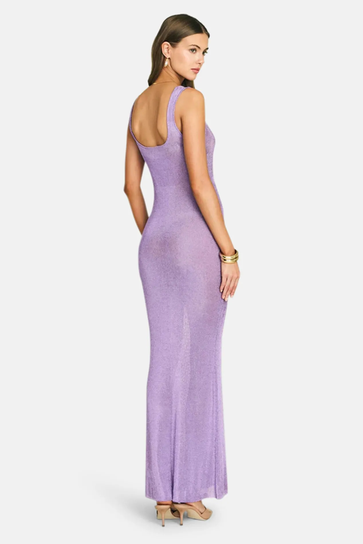 Martina Metallic Knit Maxi Dress Lilac Bloom sold by Blue & Cream product image thumbnail 4