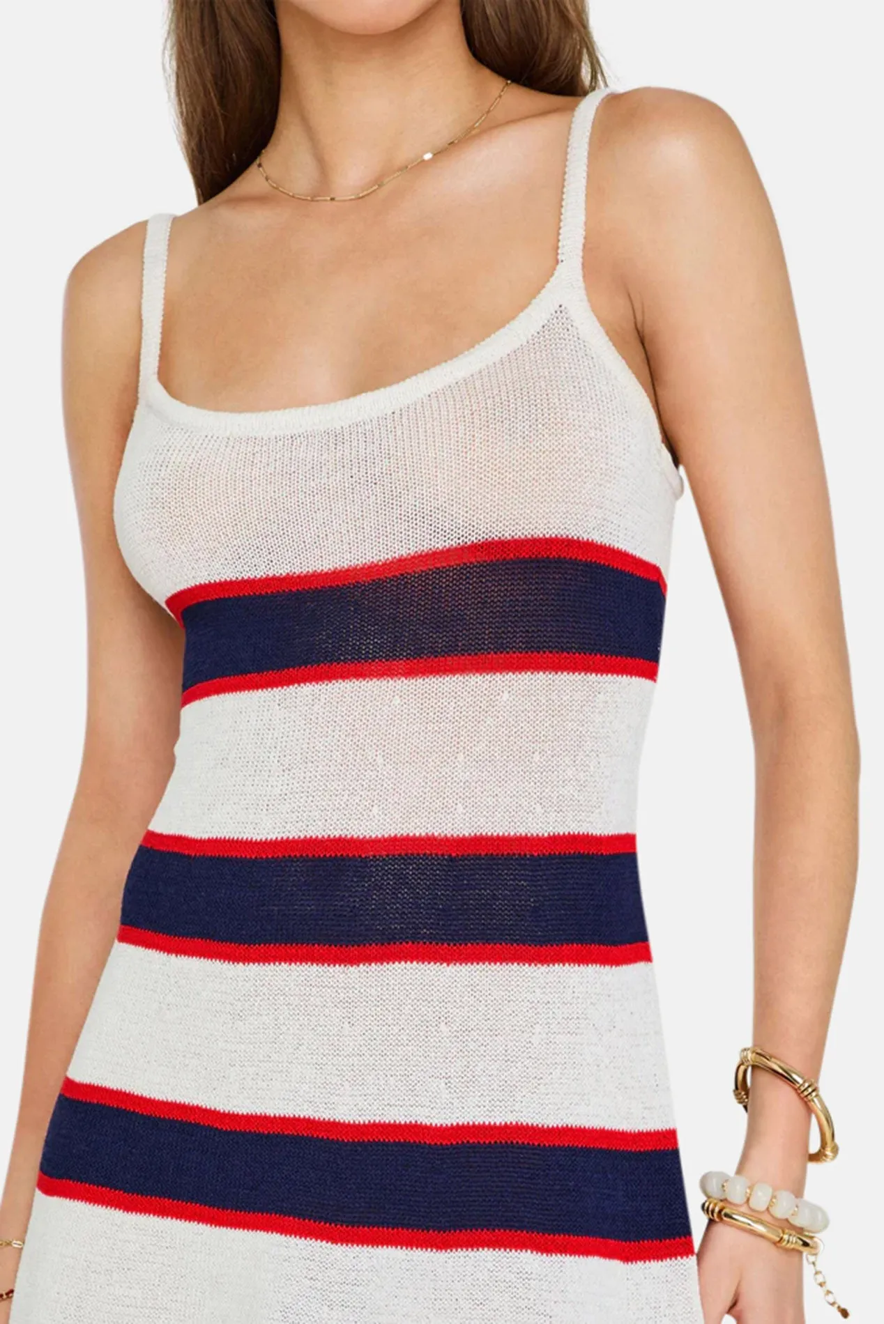 Azriel Knit Mini Dress Eggshell Stripe sold by Blue & Cream product image thumbnail 4