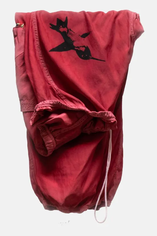 Sparrow Matte/Satin Loose Drawcord Biggy Pant - Artyard Red made by freecity