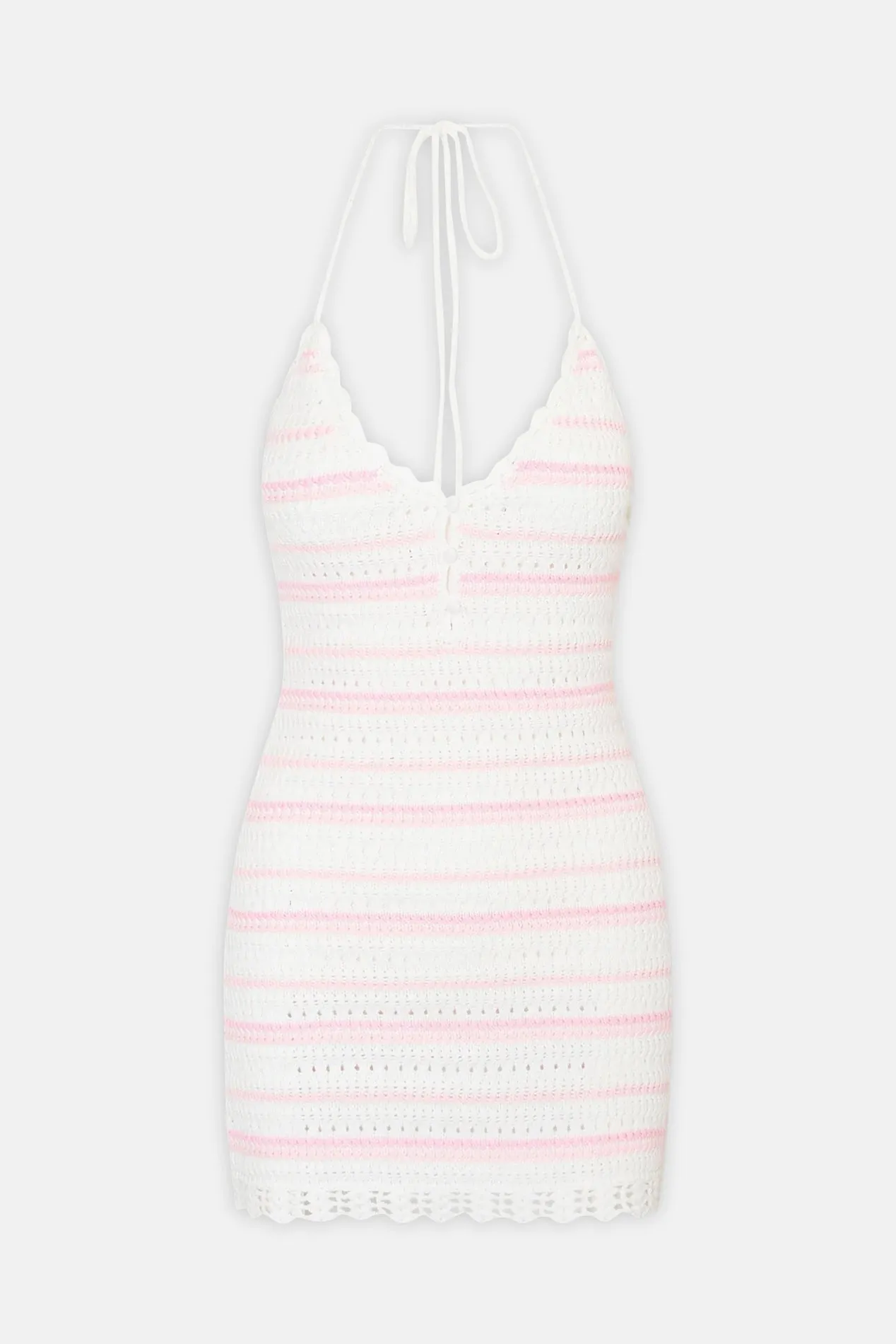 Lilibelle Cotton Crochet Mini Dress Marbella Stripe sold by Blue & Cream
