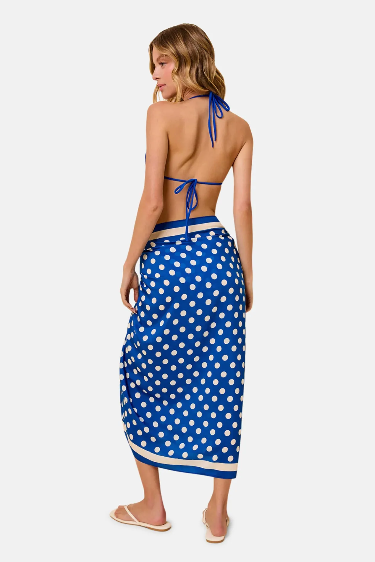Silk Blend Pareo Olympian Blue Polka Dot sold by Blue & Cream product image thumbnail 5