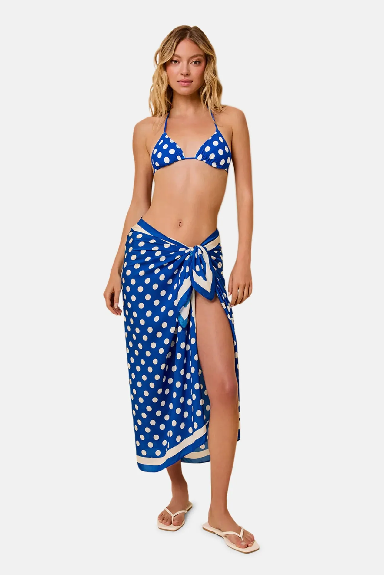 Silk Blend Pareo Olympian Blue Polka Dot sold by Blue & Cream product image thumbnail 2