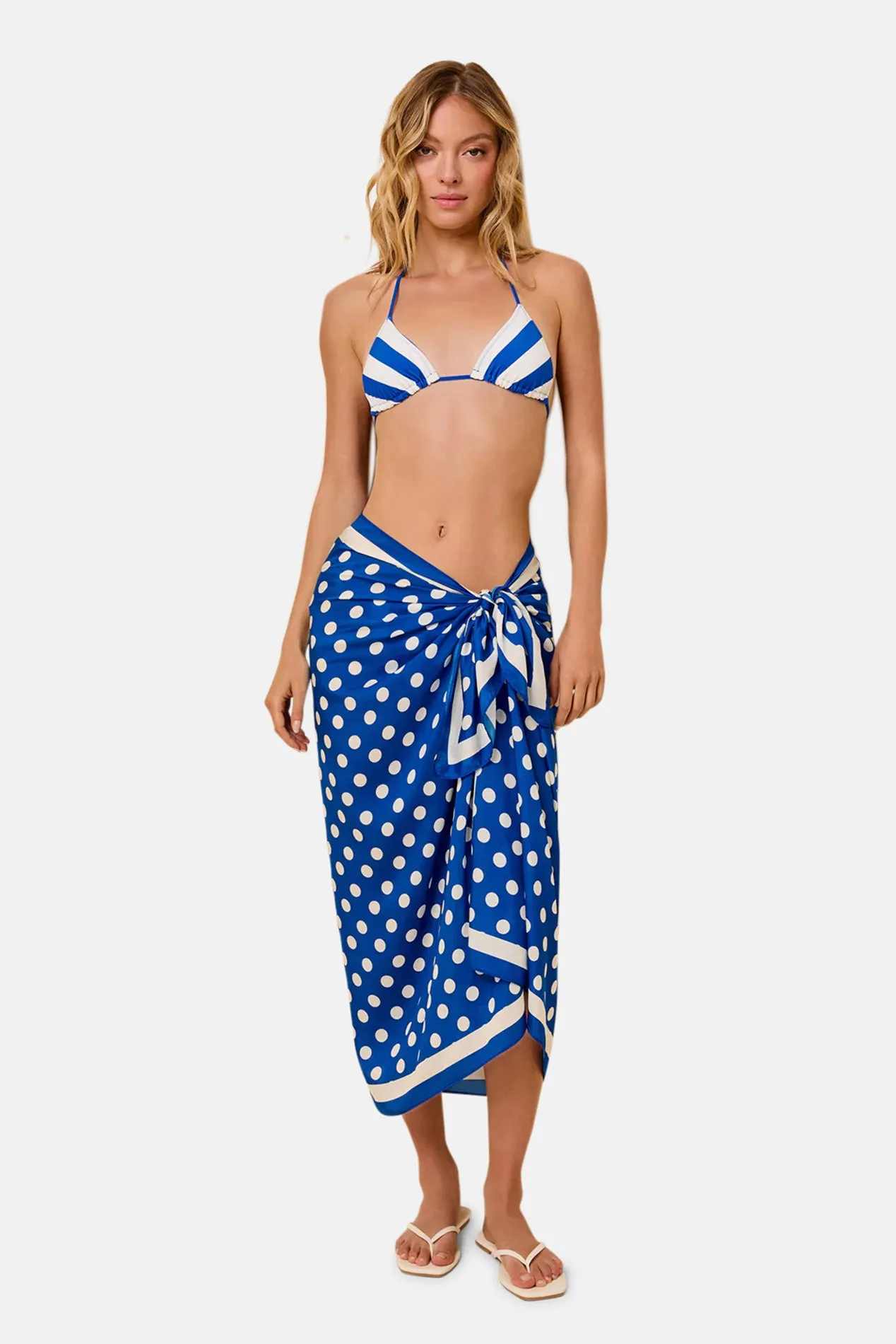 Silk Blend Pareo Olympian Blue Polka Dot sold by Blue & Cream product image thumbnail 3