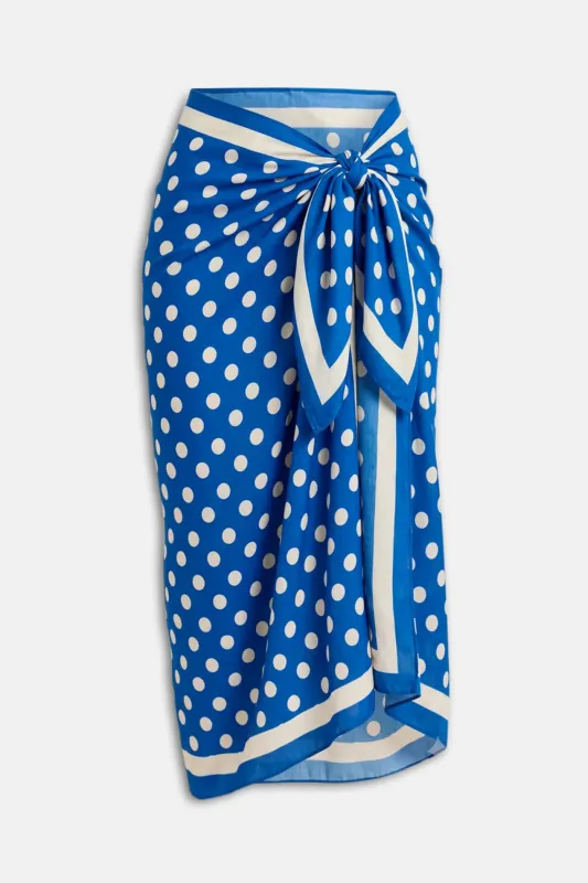 Silk Blend Pareo Olympian Blue Polka Dot made by SOLID & STRIPED