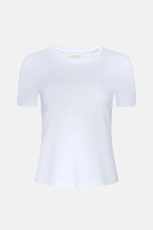 Aileen Cotton Crewneck Tee White made by L'AGENCE