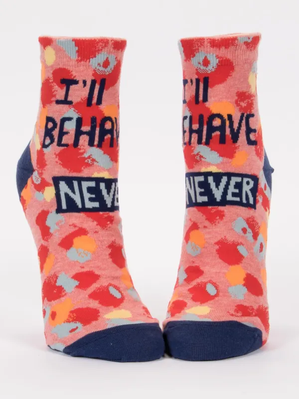 I'll Behave Never W-Ankle Socks sold by Blue Q