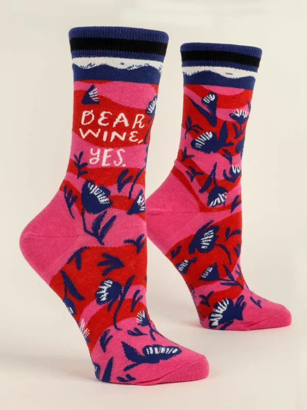 Dear Wine, Yes. W-Crew Socks sold by Blue Q