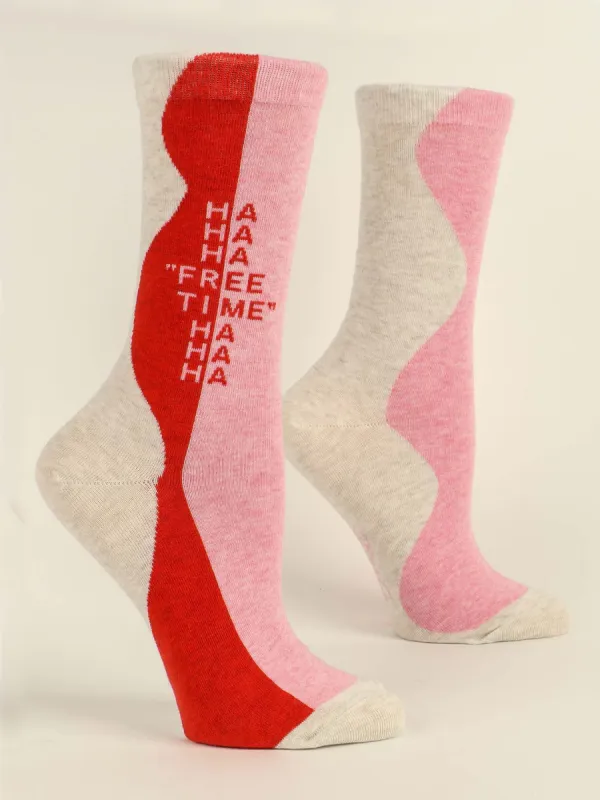 Ha Ha Ha Free Time Ha Ha Ha W-Crew Socks sold by Blue Q