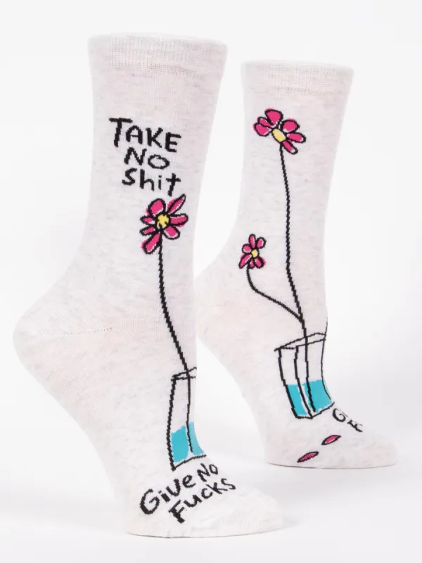 Take No Shit Give No Fucks W-Crew Socks sold by Blue Q