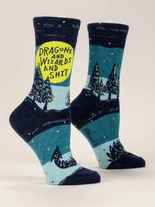 Dragons And Wizards And Shit W-Crew Socks sold by Blue Q