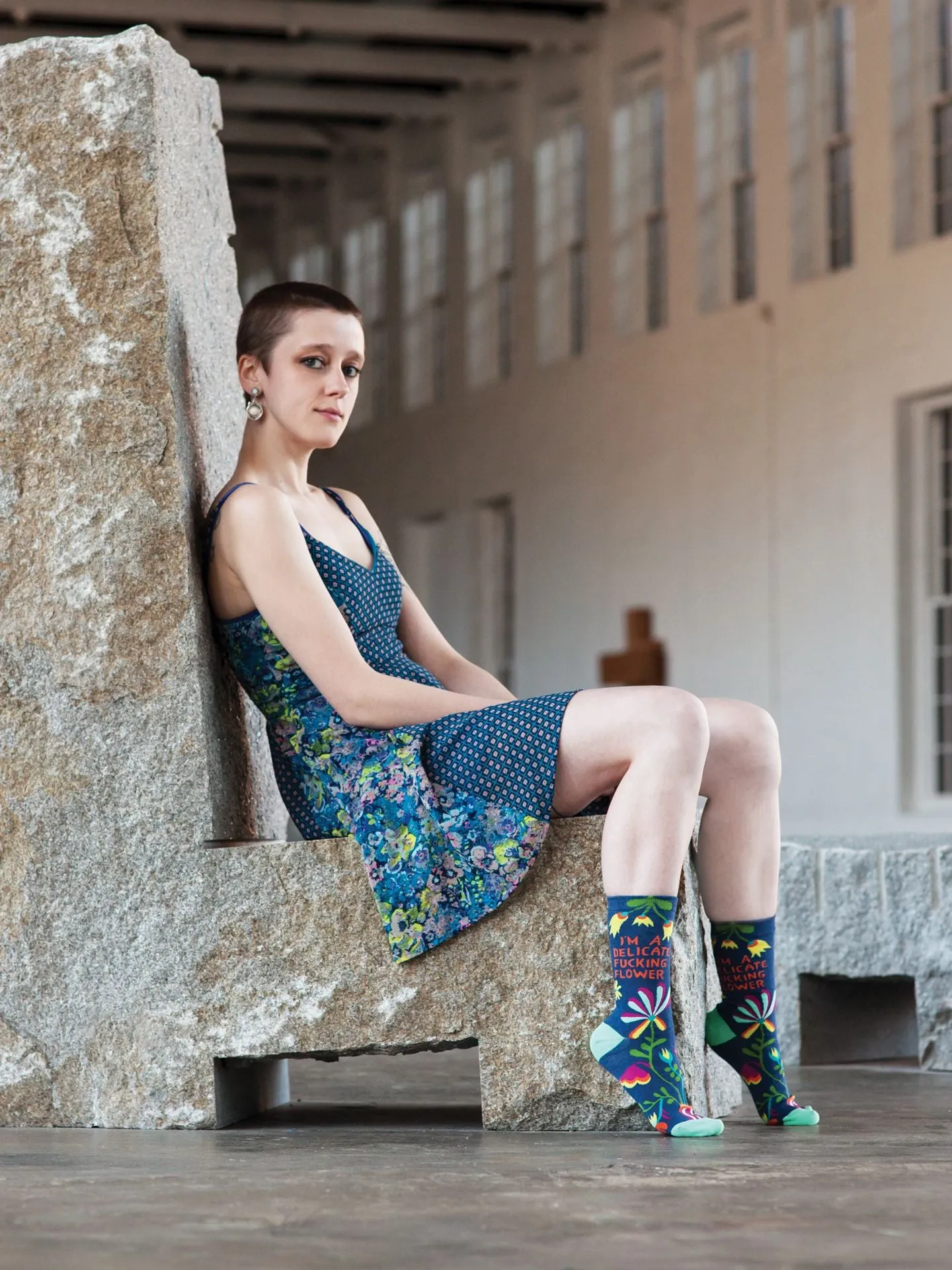 I'm A Delicate Fucking Flower W-Crew Socks sold by Blue Q product image thumbnail 4