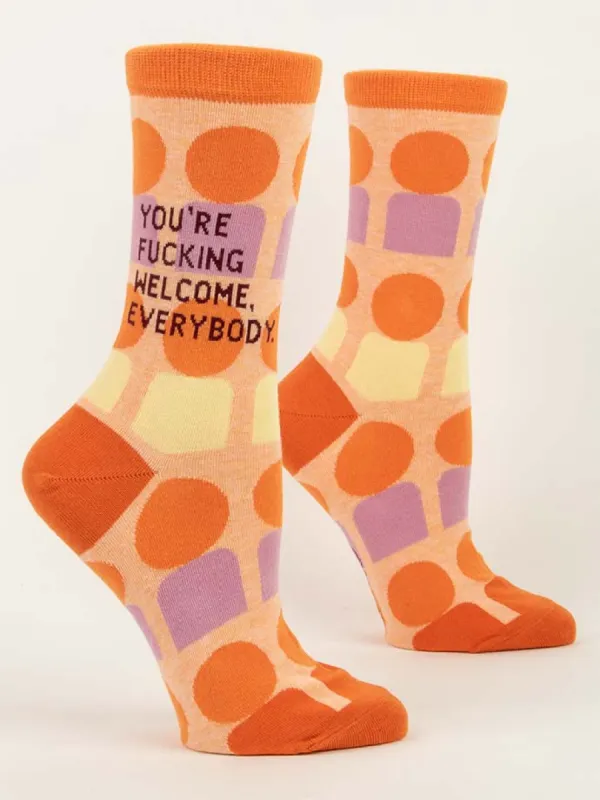 You're Fucking Welcome, Everybody. W-Crew Socks sold by Blue Q