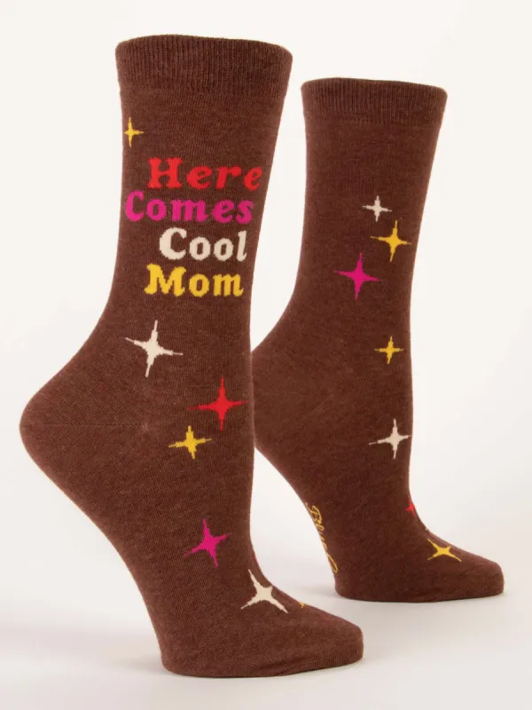 Here Comes Cool Mom W-Crew Socks made by Blue Q
