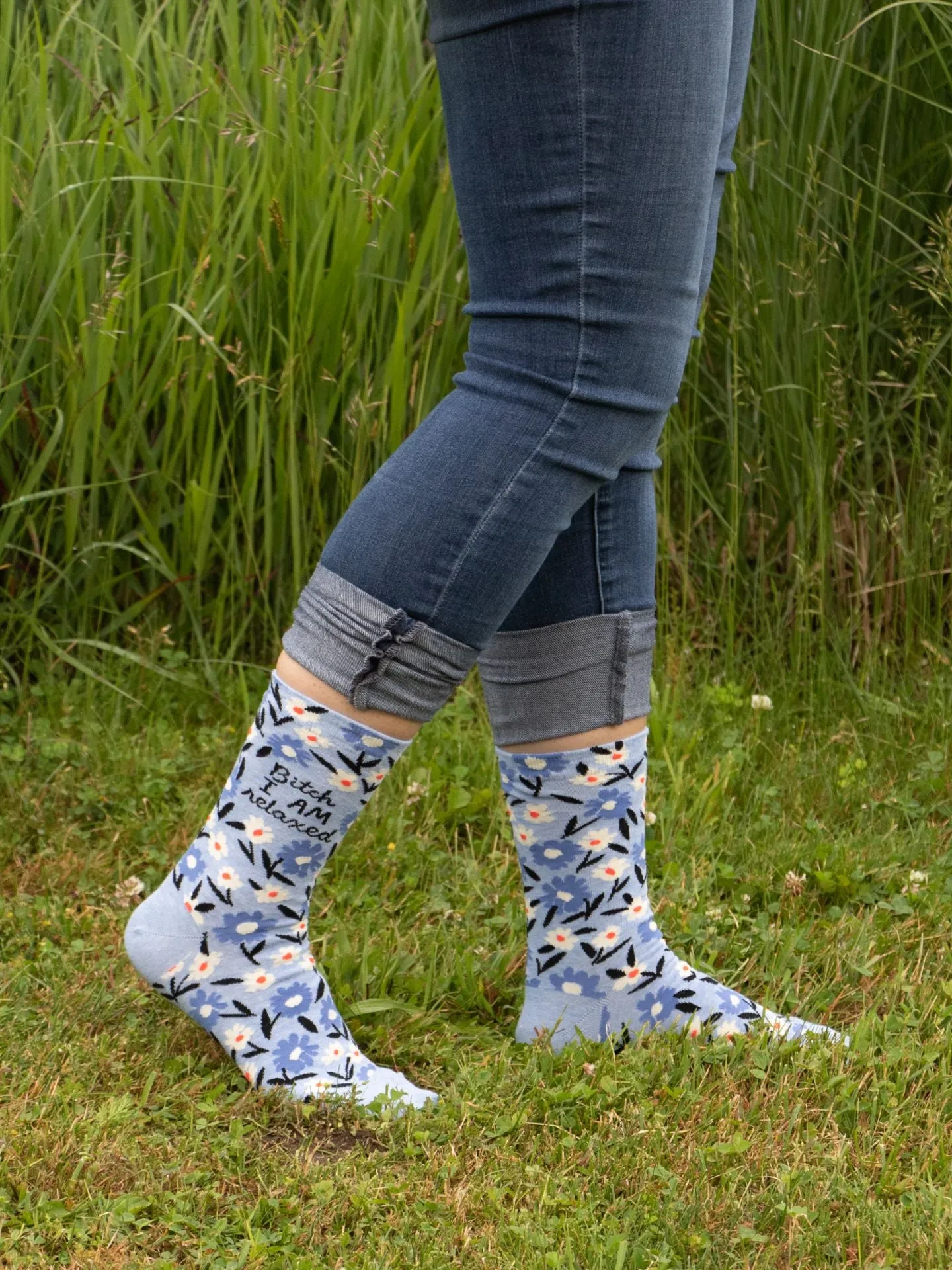 Bitch I AM Relaxed W-Crew Socks sold by Blue Q product image thumbnail 3