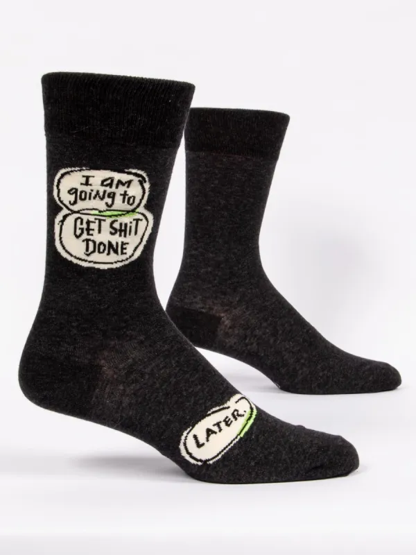 I Am Going To Get Shit Done...Later M-Crew Socks sold by Blue Q